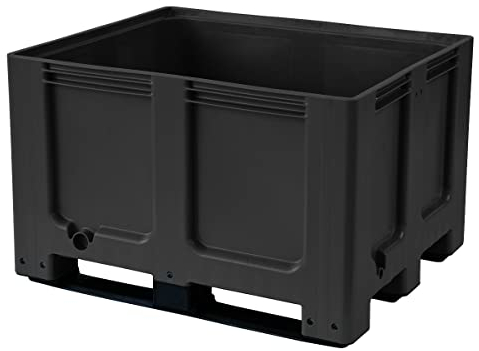 Bigbox schwarz 1200x1000x760 mm geschlossen mit 3 Kufen incl. Deckel