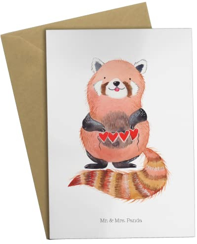 Mr. & Mrs. Panda firmungskarte Roter Panda - Geschenk, osterkarten, Herz, hochzeitskarten, Lustige Sprüche, babykarte, Lieblingsmensch, dankeskarten, weihnachtskarten, Liebling, einladungskarten, Rot