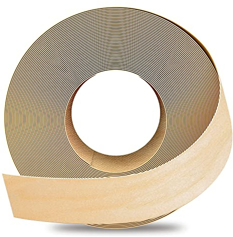 GSCIT Club Birch Edge Banding, 51mm x 15.24m roll of Veneer Edge Banding -Pre-glued Flexible, Real Wood Tape Banding for Cabinet Repair Furniture Restoration