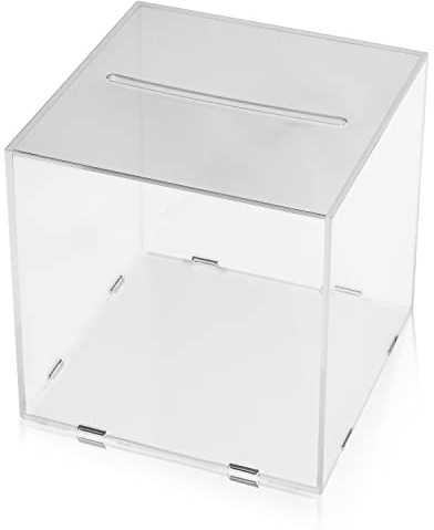 Clear Acrylic Smash Piggy Bank, Unopenable Savings Jar PVC Tip Jar for Budget and Save, Coin and Cash