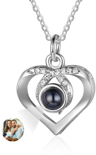 Foto Halsketten für Frauen personalisierte Halskette mit Bild innerhalb Projektion Halskette benutzerdefinierte Foto-Halskette für Frauen Freundin Mom Geburtstag Geschenke