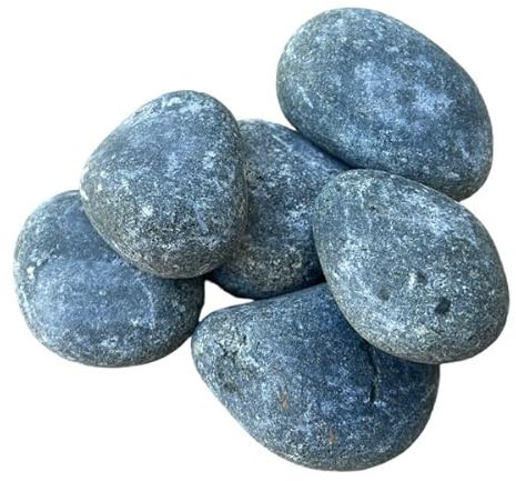 Vitau Saunasteine 15 kg Olivin Diabas Rund Heizsteine finnische Aufgusssteine 5-10 cm für Saunaofen Elektroofen Saunazubehör