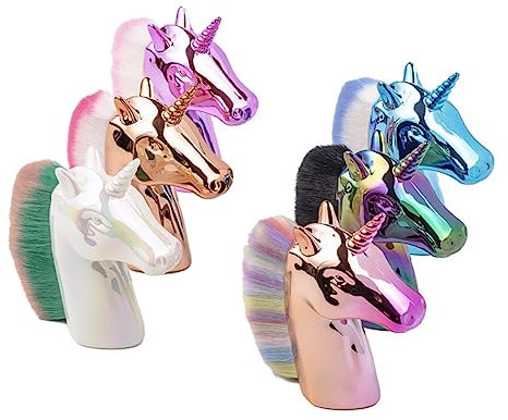 POPETPOP Nail Brush for Cleaning Unicorn Design Soft Bristles Sturdy Material 3pcs Set Nail Dust Removal Tool Suitable for Manicure and Pedicure