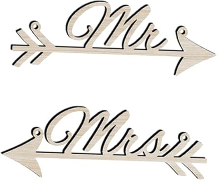 BESPORTBLE 4pièces Panneau Directionnel Bois Décoration De Mariage His Hers Enseigne Flèche Murale pour Décor De Mariage Et Intérieur