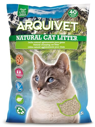 Arquivet Natural Cat Litter - Lecho Natural Biodegradable para Gatos - Pack 4 Unidades - 5L