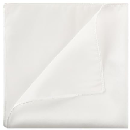 WY LIGHTING LEVEL 2 Stück Einstecktücher für Herren, Weiß Einfarbig Weich Seideneinstecktuch 21.4 ×21.4 cm Vorgefaltet Einstecktuch Herrenanzug Zubehör für Hochzeiten Partys