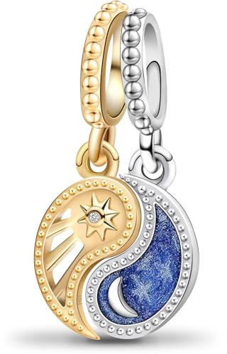 Ruaidhra Sterling Silber Charms Anhänger,Kreuz Herz Blumen Kleeblatt Schildkröte Tier Charms für Armband Halskette,Vielfältig Charm Clip Stopper Bead Charms für Damen
