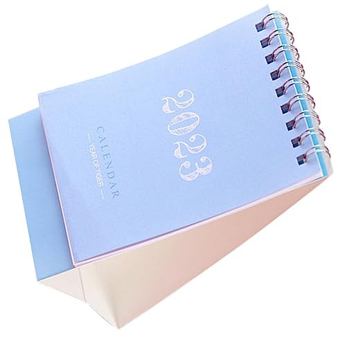 FUNOMOCYA Tischkalender Faltbarer Stehkalender Für Schreibtisch Dekorativer Karton Kalender Für Schule Büro Und Zuhause Einfach Zu Nutzen Und Langlebig