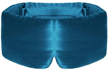 BOLLSEN - Deep Sleep Mask Augenmasken Maulbeer Seidige Schlafmaske Seidenschlafmaske Maulbeerseide (Pfauenblau,1 PCS)
