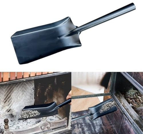 Kaminschaufel, Metallschaufel, Kohle, Asche, Pfanne, Grill, Staubschaufel, Reinigungsschaufel, für Feuerofen, Garten und Brenner, 40,6 cm