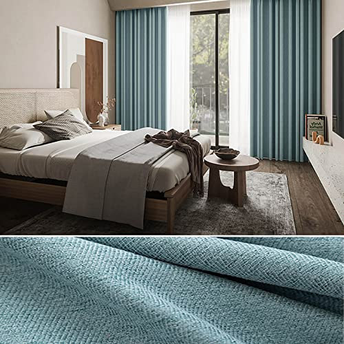 Verdunkelungsvorhänge für Wohnzimmer, Schlafzimmer, extra breit, isoliert, superweich, Sichtschutz, Dacron-Material, B 98,5 x L 106,7 cm, perforiertes Design