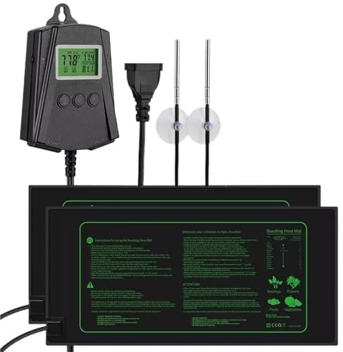 LCQSYE Tappetino riscaldante per piantine Tappetini riscaldanti per piantine con termostato Digitale, idroponico Caldo, Serra, Granchio eremita, Serpente, Lucertola termostato per piantine