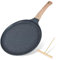 Poêle à Crêpes 24 cm, Crêpière avec Revêtement Antiadhésif, avec Poignée Amovible, Crêpière avec Répartisseur de Pâte, Fonte Aluminium, Tous Feux dont Induction, sans PFOA (Gris)