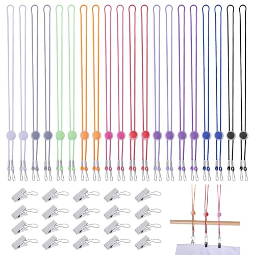 GLOBLELAND 20 Set 10 Colors Cross Stitch Side Clips High Elasticity Adjustable Tension Embroidery Clamp Fabric Fastening Clip Fabric Accessory for Sewing Knitting Needlework