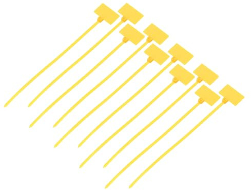 sourcing map 500pcs Marker Cable Zip Ties, 6 Inch Self-Locking Labels Zip Tie Wraps, Wire Tags Ties Straps for Indoor and Outdoor, 1/8, Yellow