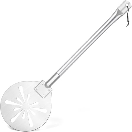 7 Inch Perforated Pizza Peel, Leonyo Round Pizza Paddle, Non-Stick & Lightweight Stainless Steel Turning Peel Spatula for Homemade Oven, Chefs, Bakers
