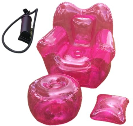 Peakjune Divano Gonfiabile in PVC Trasparente,Divano Gonfiabile Trasparente,Divano Soggiorno Gonfiabile Trasparente,Sedia Gonfiabile in PVC Trasparente,per Camera da Letto,Campeggio.
