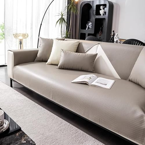 HNBCYRND Kunstleder Sofabezug 1 2 3 4 Sitzer, L Form Sofaüberwurfe, Ecksofa Sofa überzug Pets Dog Couch überzug Anti-rutsch Sofaschutz, Ultra Weicher Sofaschoner,Sofaschoner für Hunde(90x120cm,Gray)
