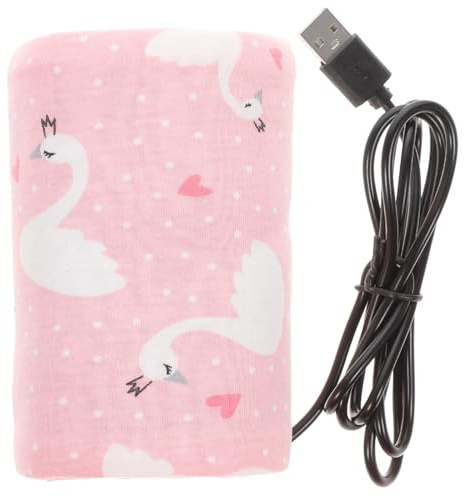 USB Portable Milk Bottle Warmer Bag for Baby, Pink Cloth Heat Preservation | Daily Use and Travel, Fits Milk Bottle, Safety Design, Compact Feeding Accessory for Infants