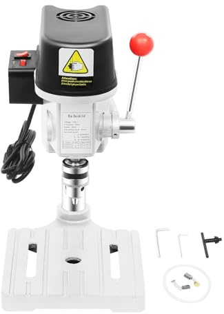 Mini perceuse à colonne portable 340 W avec vitesse de rotation à 3 niveaux 8000-16000 tr/min, perceuse à colonne de précision pour métal, bois, plastique, bricolage et cours