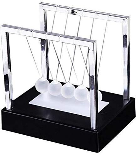 OEBUAFI Newton Swing Ball LED Light Up, Glowing Newton Ball, the Laws of Conservation of Momentum and Energy, Home Stress Relief Decor (1)