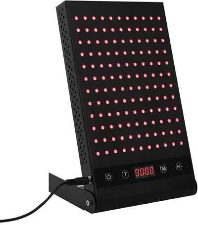 132 LED de luz infrarroja 660/850nm panel de terapia de luz roja, soporte ajustable, luz LED infrarroja impermeable, incluye gafas de protección ocular extra