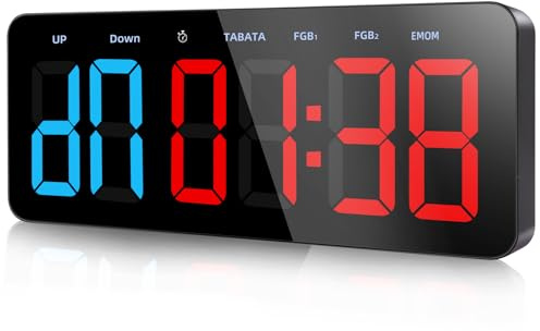 Timer Sport Fitness Grand Minuteur D'intervalle LED de Gym Chronomètre | Count Up, Count Down, Horloge, TABATA, HIIT