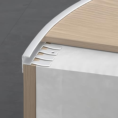 Coayuou Baguette D Angle Aluminium 90cm* 3 Pièces Bord De Marche Escalier Flexible Bordure Carrelage en F pour des Bordures Impeccables, Idéale pour Cuisine, Salle De Bain(Silver,10mm)