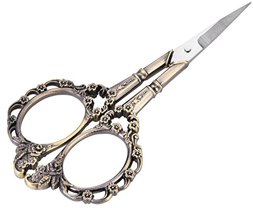 ASHATA Ciseaux Broderie, Ciseaux à Couture Broder Pointue en Acier Inoxydable pour Broderie Fourniture de Coudre(Bronze Vert)