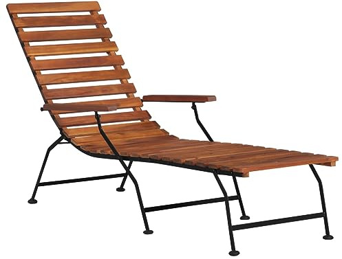 vidaXL Tumbona de Jardín Muebles Mobiliario de Exterior Terraza Porche Patio Casa Hogar Piscina Aire Libre Asientos Sofá Sillones Madera Acacia Maciza