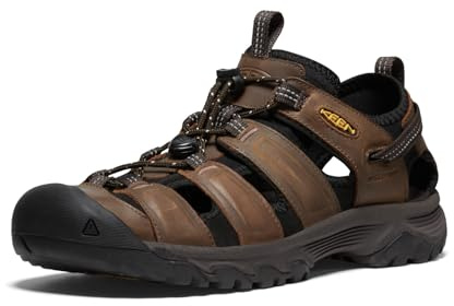 KEEN Men's Targhee 3 Closed Toe Hiking Sport Sandals, Bison/Mulch, 13