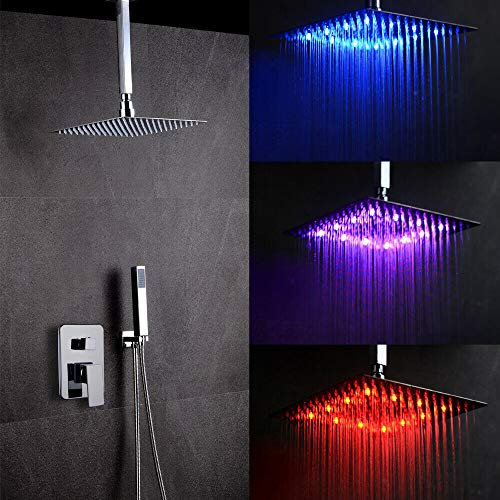 Sistema de ducha LED, juego de ducha empotrado 300 x 300 mm