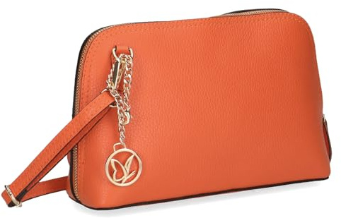 CAPRICE Damen Umhängetasche mit Reißverschluss Klein, Orange (Orange Nappa), 1