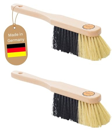Novaliv 2 Stück KUNSTBORSTEN Handfeger Besen weiche Borsten - Schrankbesen Camping Handfeger Auto Besenbürste - Idealer Schneebesen Auto Hand Brush Vorzeltteppich Wohnwagen Handbesen Holz Handkehrer