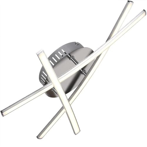 Monzana LED Deckenlampe 3 Flammig 15W Matt Warmweiß Montagematerial Wohnzimmer Schlafzimmer Büro Flur Küche Decke Lampe Leuchte Deckenleuchte Silber