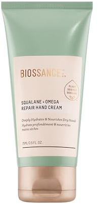 Biossance Squalane + Omega Repair Hand Cream – Deeply Moisturizes & Protects Dry Hands – Squalane, Omega-3,6,9, Vitamin E, Vegan Glycerin – Boosts Radiance – Strengthens Skin Barrier, 2.5 oz