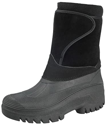 Unisex Faux Suede Touch Close Thermal Fleece Lined Winter Snow Boots