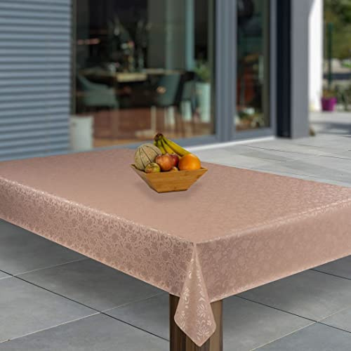 laro Wachstuch-Tischdecke Abwaschbar Garten-Tischdecke Wachstischdecke PVC Plastik-Tischdecken Eckig Meterware Wasserabweisend Abwischbar, Muster:Rosa geprägt Blumen, Größe:85x85