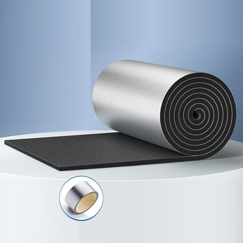 Dämmmatte Selbstklebend Kautschuk Isoliermatte 5-50mm,Heizkörper Reflexionsfolie,Schallschutzmatte,Perfekt Als Wärmedämmung, Kälteschutz und Verdunklung,Zuhause und Auto (1x8m/3.3x26.2ft,30mm thick)