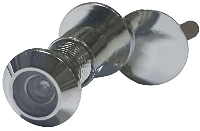 VASALAT 1274 ANG-12-JC-CROMO Butée de porte en laiton chromé Ø 12 mm Grand angle 170° TS 20-30 mm