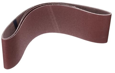 QUARKZMAN 3pz Nastri Abrasivi Ossido Alluminio Grana 100, 6 x 48, Anelli Nastri Abrasivi Carta Vetrata Metallo Lucidato per Levigatrice Nastro Disco