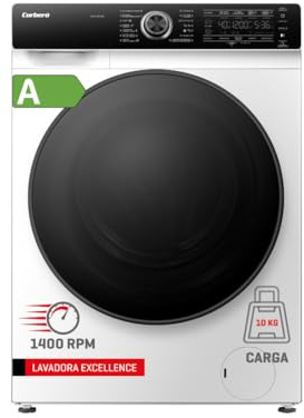 Corberó - Lavadora Carga Frontal Excellence 10kg| CLH1404VIAD | 1400 Rpm | Auto-Dosis, Lavado Jet, Motor Inverter | 14 Programas| Función Vapor | Inicio Diferido| Lavado rápido | Blanco