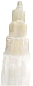 ROCKING GIFTS Große Selenit-Lampe: Natürliches Licht und Dekoration für Haus und Büro, Entspannung und energetisches Wohlbefinden, 15 cm Höhe, natürliches Mineral