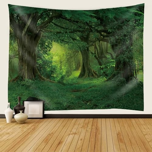 Calefee Wandbehang Groß 300 x 256, Tapisserie Wandteppich Polyester für Schlafzimmer, Wandteppiche Naturlandschaft Bäume