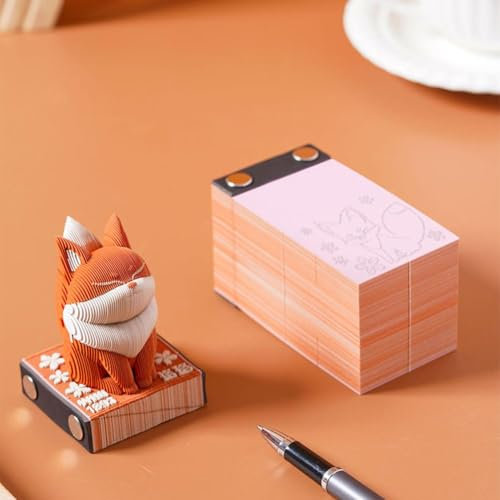 3D Memo Pad, 168 Blatt Papier Schnitzerei Kunst 3D Antihaft Sticky Note Pad Original Papier Karte Handwerk 3D Notizblock Abreißen DIY Notizen, Schreibtisch Dekoration Geschenk für Schule Home Office