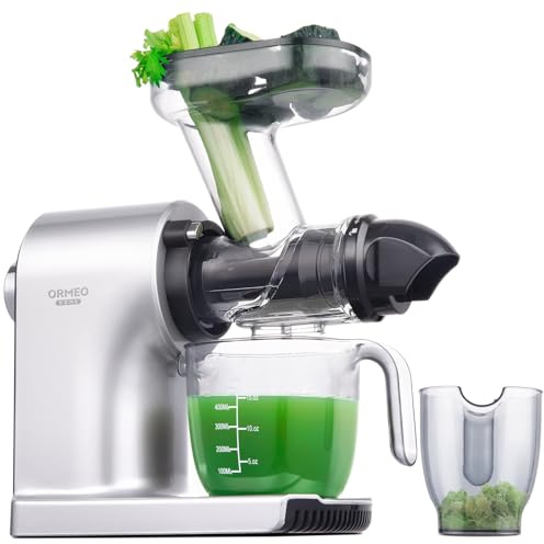 Juicer Machines,ORMEO HOME Cold Press Slow Masticating Juicers with 3.60Large Feed Chute For Vegetable and Fruit,Easy to Clean,Quiet Motor,BPA-Free,High Juice Yield(Updated)