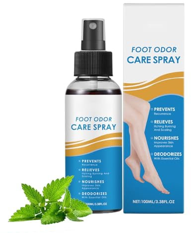Natural Foot & Shoe Deodorizer Spray - Athletes Long Lasting Shoe Deodorizer | 100ml Feet Mist, Fast Relief With Natural Ingredients