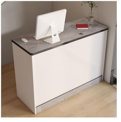 HUFIREHU BüRotheke Rezeptionstisch Empfangstheke RezeptionsmöBe Verkaufstheke Theke FüR Klinik SchöNheitssalon-Thekentisch BüRotheke Rezeption Empfangstheke Mit AbschließBaren Schubladen(Gray,100cm/39