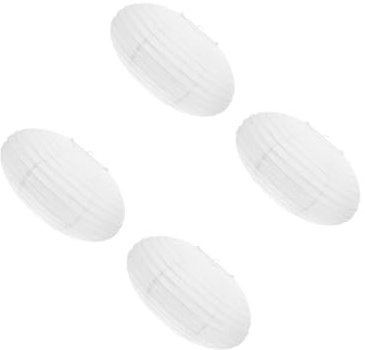 HOMSFOU 4 Pezzi Lanterne di carta pieghevoli piccolo ovale gigante Vacanza decorazione rosa adornare lanterna Lanterne decorative luci di lanterne di carta ferro da stiro bianca