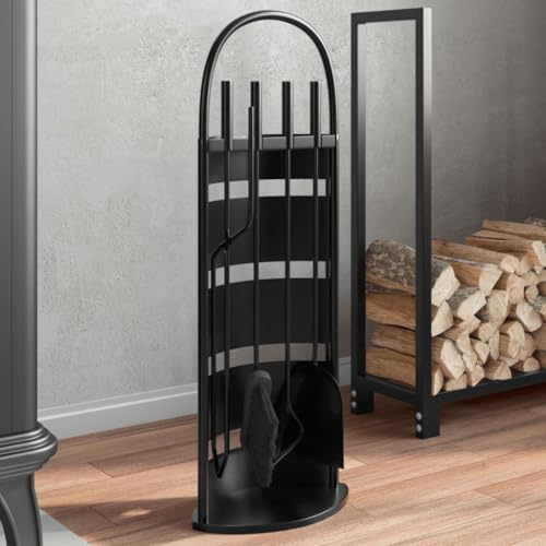 GCHDHAPB Juego de 5 herramientas para chimenea de acero, 23 x 15 x 66 cm, accesorios para chimenea y estufa de leña, herramientas para chimenea